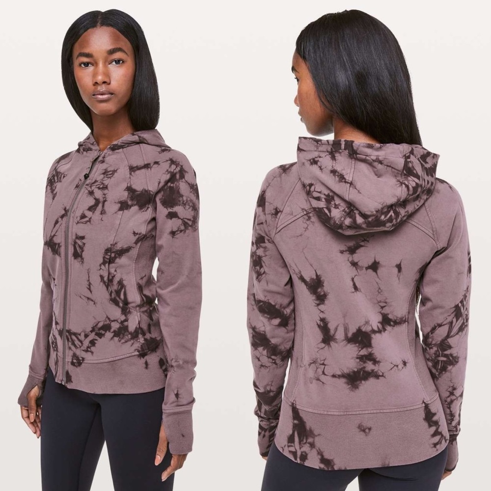 Lululemon Scuba Hoodie Light Cotton Fleece Shibori Tie Dye Zip Sweater Jacket